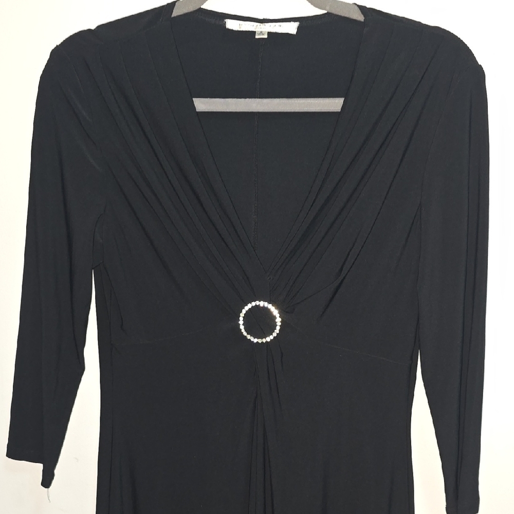 NWT Evan Picone Black Dress with Silver Detail Size 8 Beautiful! - Picture 3 of 8